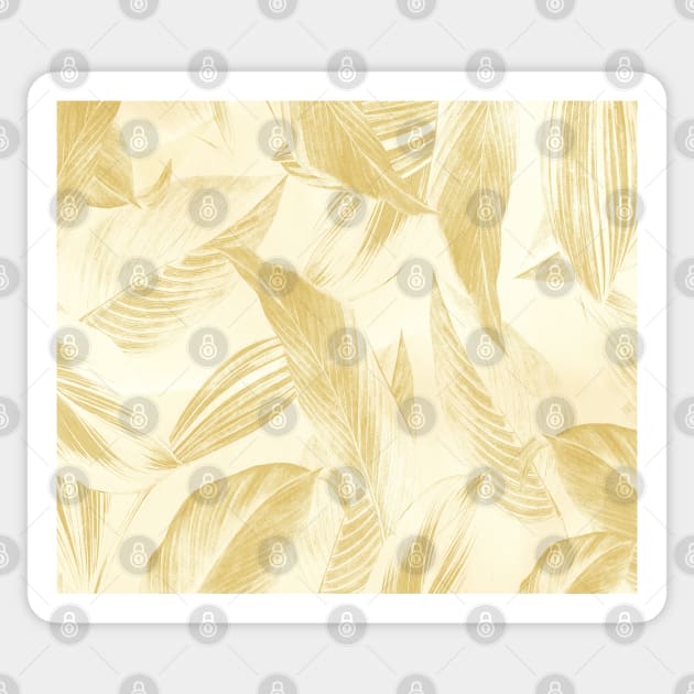 Metallic Gold Leaves Pattern Sticker by AJDesignsstuff